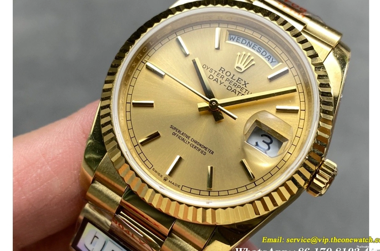 Weight) Stk YG Gold 128238 VR3255(Gain QF DayDate V3 YG 36mm 0513